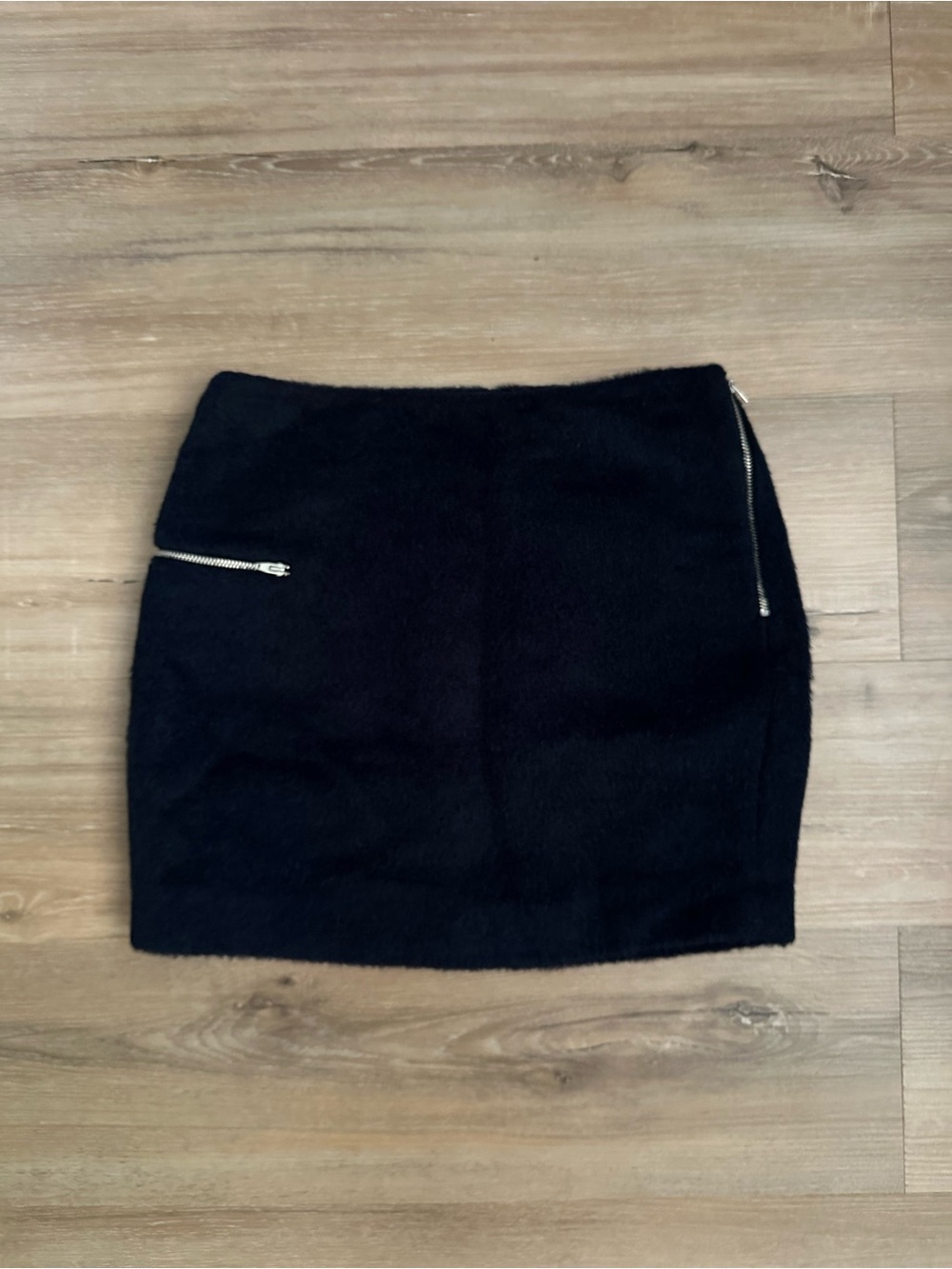NWT T by Alexander Wang Alpaca Wool Navy Zipper Mini Skirt Size 6